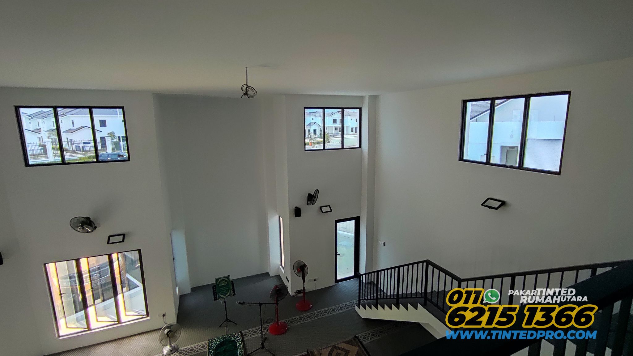 Pemasangan tinted bangunan di Surau Eco Horizon, Batu Kawan, Pulau Pinang